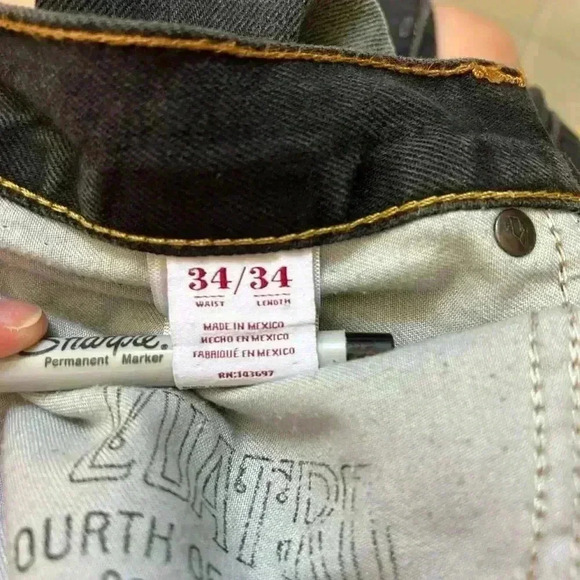 Fourth of November Jeans NWT Men’s 34 x 34 Jeans Black Stonewashed Distressed - Picture 12 of 16